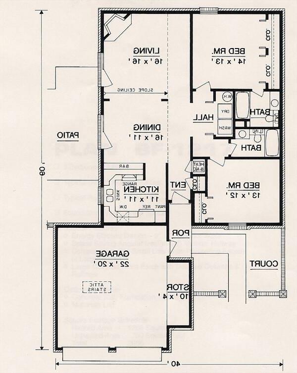 Floor Plan image of Kirkwood - 1216 House Plan